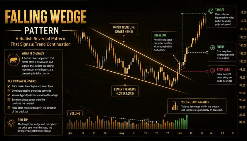 Falling Wedge Pattern