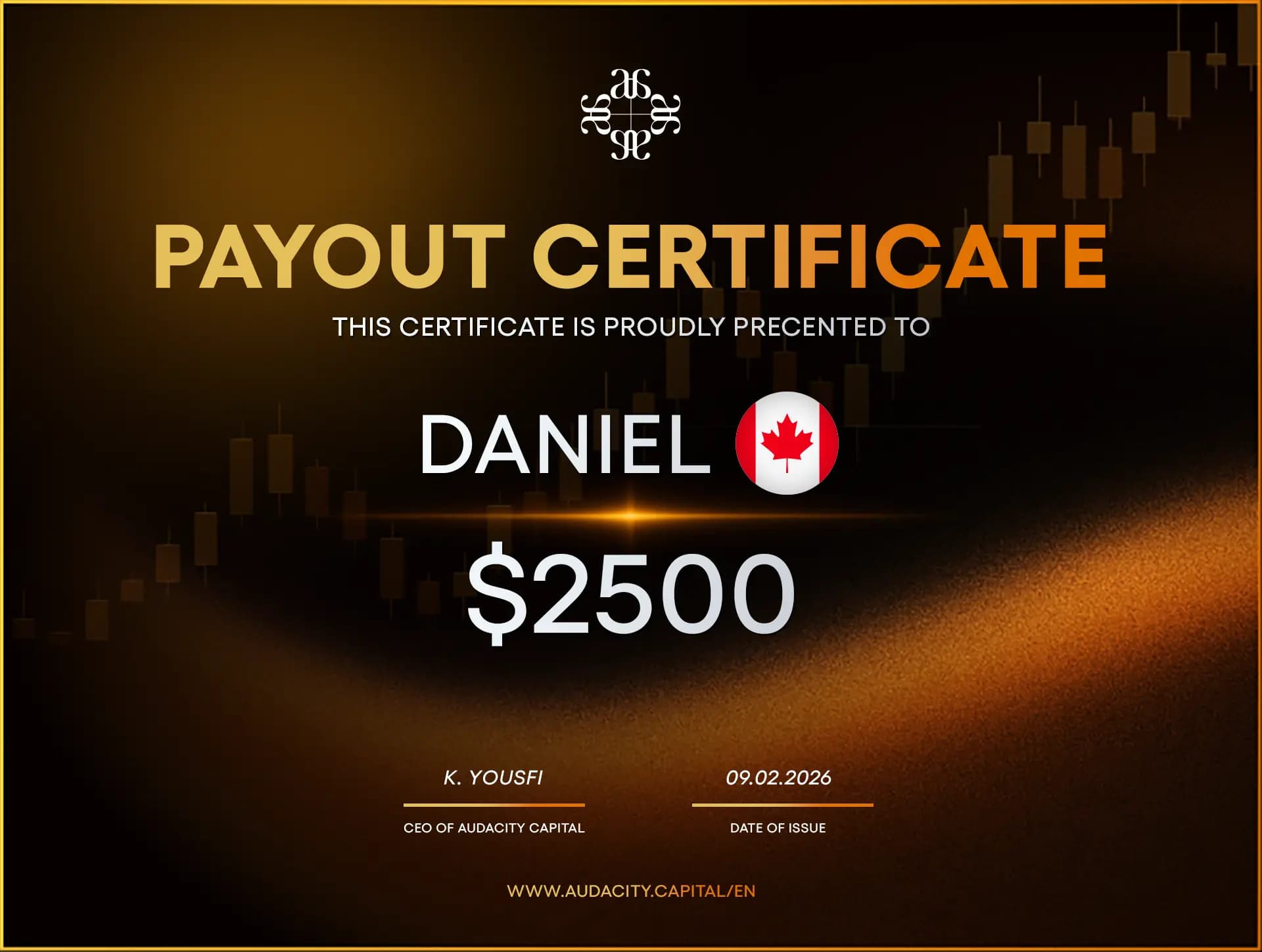 daniel payout certificate