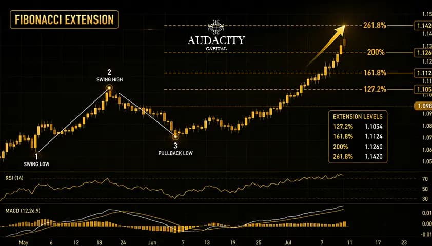 How to Use Fibonacci Extensions in a Live Trade