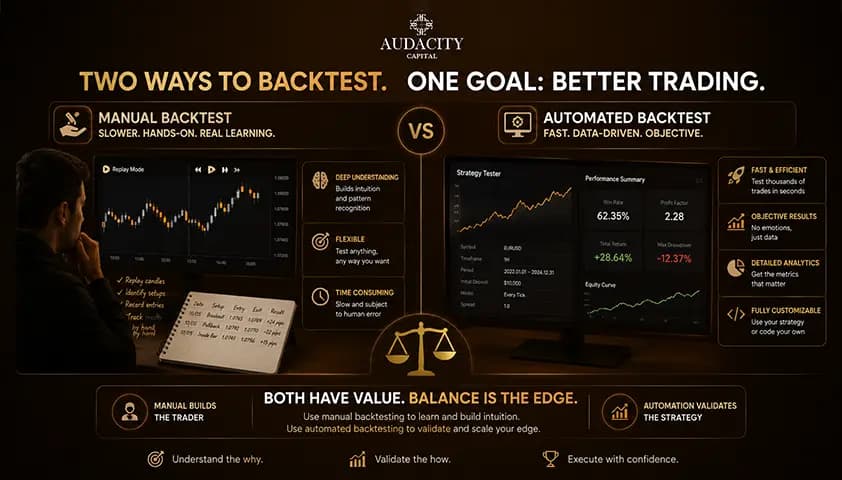 Manual Replay vs Automated Backtesting Software