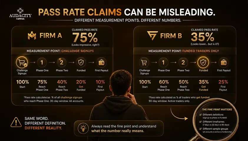 Why Prop Firm Pass-Rate Claims Conflict
